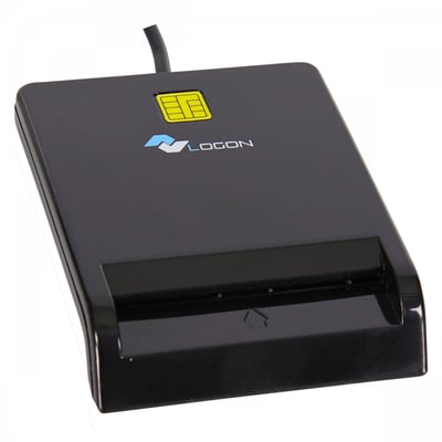 Logon Lecteur de carte d&rsquo;identit&eacute; eID & Smartcard USB 2.0  - Noire (LCR006)